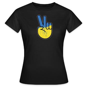 Paix et solidarité avec l’Ukraine - T-shirt Femme - noir - Devant - AI Model Female 172 dark (172cm)