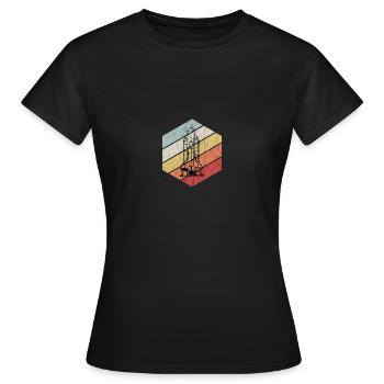 Vintage Space Shuttle - Weltraum, Astronaut - Frauen T-Shirt - Schwarz - Vorne - AI Model Female 172 dark (172cm)