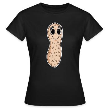 Erdnuss - Frauen T-Shirt - Schwarz - Vorne - AI Model Female 172 dark (172cm)