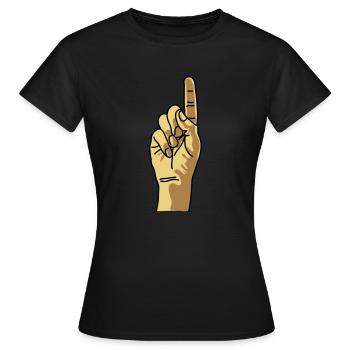zeigefinger - Frauen T-Shirt - Schwarz - Vorne - AI Model Female 172 dark (172cm)