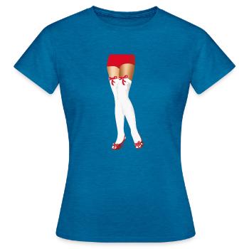 Jambes sexy - T-shirt Femme - bleu saphir antique chiné - Devant - AI Model Female 172 dark (172cm)