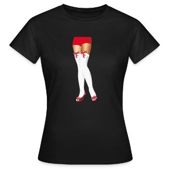Sexy Beine - Frauen T-Shirt - Schwarz - Vorne - AI Model Female 172 dark (172cm)