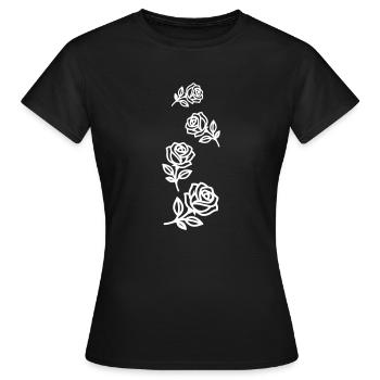 Roses Fleurs - T-shirt Femme - noir - Devant - AI Model Female 172 dark (172cm)