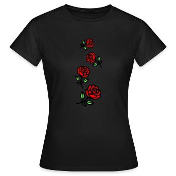 Roses Fleurs - T-shirt Femme - noir - Devant - AI Model Female 172 dark (172cm)