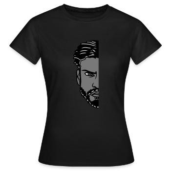 homme moitié visage tête mal jeune garçon - T-shirt Femme - noir - Devant - AI Model Female 172 dark (172cm)