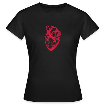 cœur - T-shirt Femme - noir - Devant - AI Model Female 172 dark (172cm)