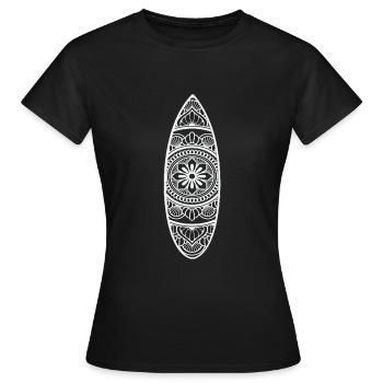 Planche de surf Mandala Planche Surf sur surf - T-shirt Femme - noir - Devant - AI Model Female 172 dark (172cm)