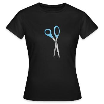 Schere - Frauen T-Shirt - Schwarz - Vorne - AI Model Female 172 dark (172cm)