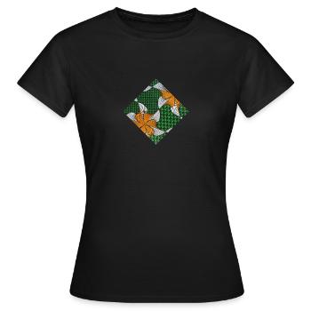 tissu wax kyoga vert - T-shirt Femme - noir - Devant - AI Model Female 172 dark (172cm)