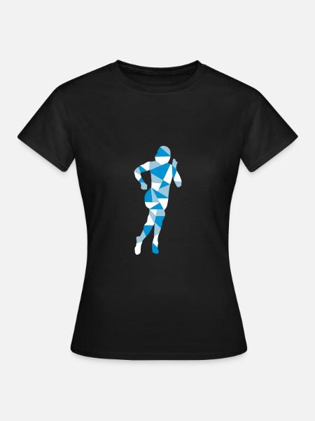 Laufen, Läuferin - Frauen T-Shirt - Schwarz