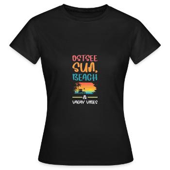 Ambiance de vacances à la mer Baltique - T-shirt Femme - noir - Devant - AI Model Female 172 dark (172cm)