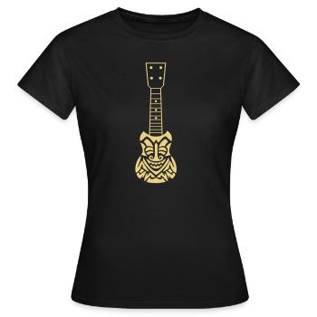 TIKI Ukulele - Frauen T-Shirt - Schwarz - Vorne - AI Model Female 172 dark (172cm)