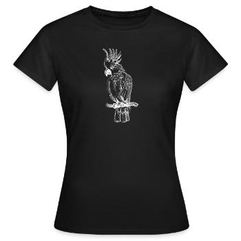 Hand gezeichnet tropischer Vogel Kakadu - Frauen T-Shirt - Schwarz - Vorne - AI Model Female 172 dark (172cm)