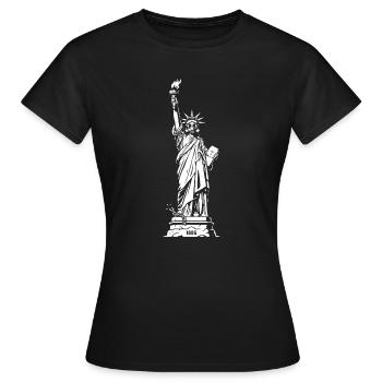 Liberty Silhouette: Fackel & Tablet - Frauen T-Shirt - Schwarz - Vorne - AI Model Female 172 dark (172cm)