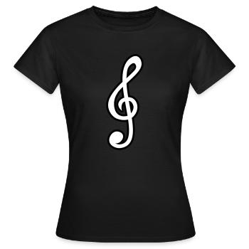 Clé de partition de motif de musique de clé - T-shirt Femme - noir - Devant - AI Model Female 172 dark (172cm)