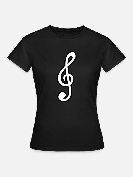 Notenschlüssel Musik Motiv Noten Schlüssel - Frauen T-Shirt - Schwarz