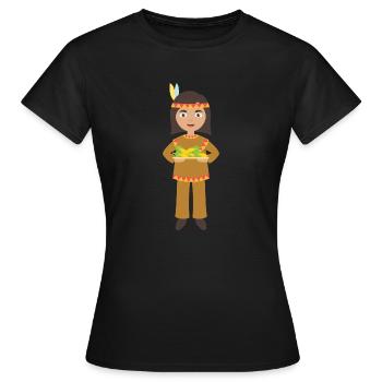Ureinwohner Indianer - Frauen T-Shirt - Schwarz - Vorne - AI Model Female 172 dark (172cm)