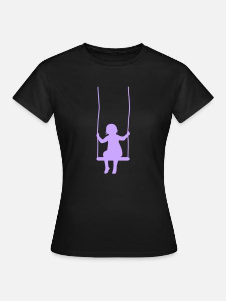 schaukel mädchen - Frauen T-Shirt - Schwarz