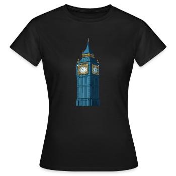 Big Ben at night - Women's T-Shirt - black - Front - AI Model Female 172 dark (172cm)