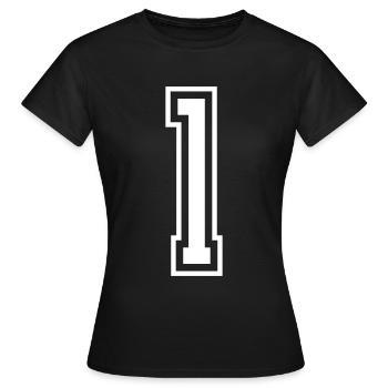 1 Numéro de numéro - T-shirt Femme - noir - Devant - AI Model Female 172 dark (172cm)