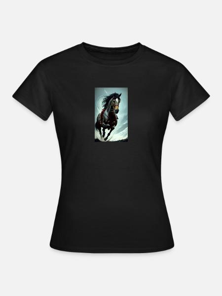 Horse | Horseback riding | Animal | Mount | Colorful - Women's T-Shirt - black