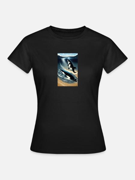 Orque | Baleine | Épaulard | Créature marine | Océan - T-shirt Femme - noir