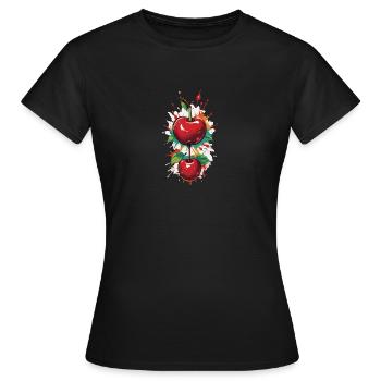 Cerises rouges Cerises cerises cerise - T-shirt Femme - noir - Devant - AI Model Female 172 dark (172cm)