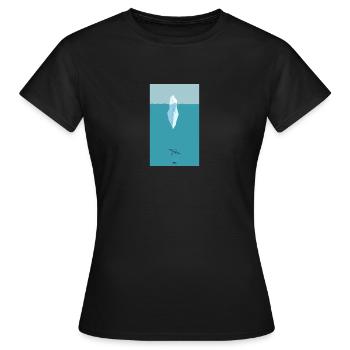 Eisberg und Wal im Ozean - Frauen T-Shirt - Schwarz - Vorne - AI Model Female 172 dark (172cm)
