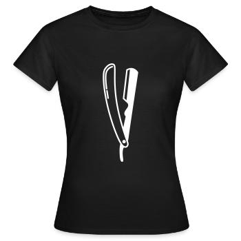 Rasieren Barber logo icon - Frauen T-Shirt - Schwarz - Vorne - AI Model Female 172 dark (172cm)