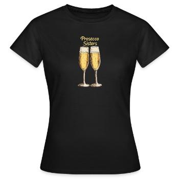 Prosecco Sisters Partygirls Club JGA - T-shirt Femme - noir - Devant - AI Model Female 172 dark (172cm)