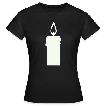 Silhouette de bougie d’allumage dans la lanterne - T-shirt Femme - noir - Devant - AI Model Female 172 dark (172cm)