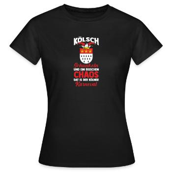 Carnaval de Kölle Alaaf Jecken Carnaval de Cologne - T-shirt Femme - noir - Devant - AI Model Female 172 dark (172cm)