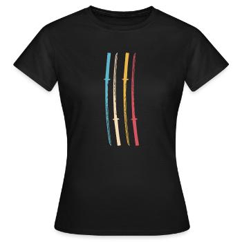 Samurai Japan Katana Ninja Schwert retro Vektor 5 - Frauen T-Shirt - Schwarz - Vorne - AI Model Female 172 dark (172cm)