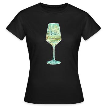 Mosaik Weinglas - Frauen T-Shirt - Schwarz - Vorne - AI Model Female 172 dark (172cm)