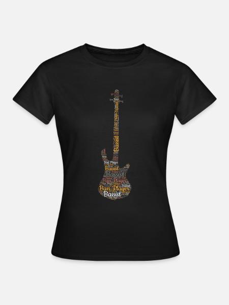 Bassgitarre Wortwolke für Bassist Bassspieler - Dame-T-shirt - sort