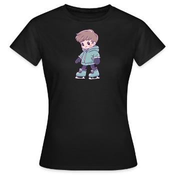 Patinage sur glace Patinage sur glace - T-shirt Femme - noir - Devant - AI Model Female 172 dark (172cm)