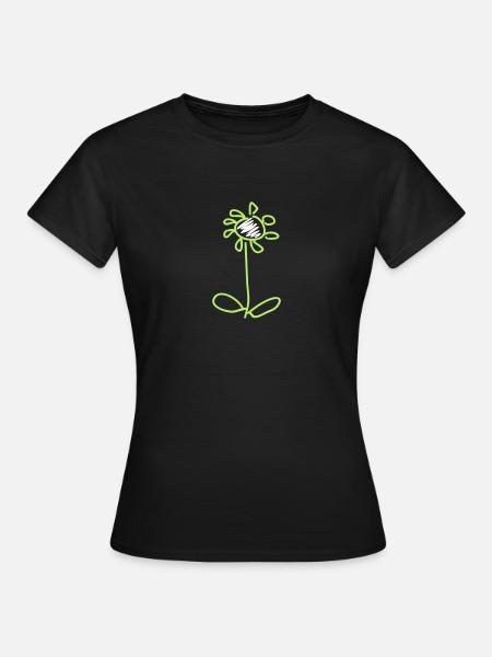 Blume / flower (2c) - Frauen T-Shirt - Schwarz