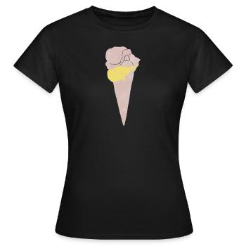 Impression linogravure sur glace - T-shirt Femme - noir - Devant - AI Model Female 172 dark (172cm)
