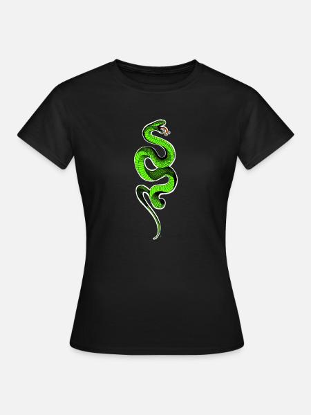 Serpent vert - T-shirt Femme - noir