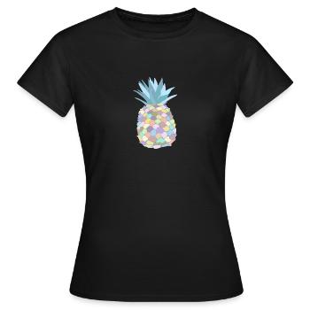 Pastel-coloured pineapple - Women's T-Shirt - black - Front - AI Model Female 172 dark (172cm)