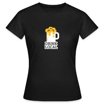 boire local - T-shirt Femme - noir - Devant - AI Model Female 172 dark (172cm)