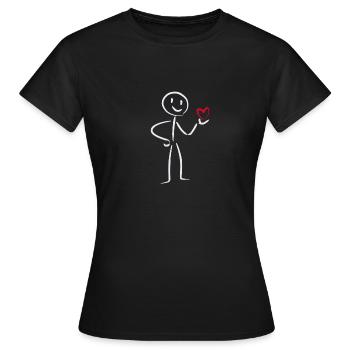Je te donnerai mon coeur - T-shirt Femme - noir - Devant - AI Model Female 172 dark (172cm)