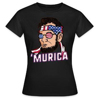 Murica Abe Lincoln' July 4th Flag - Frauen T-Shirt - Schwarz - Vorne - AI Model Female 172 dark (172cm)