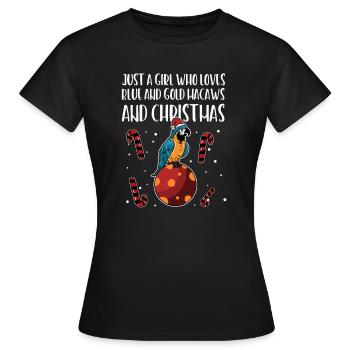Macaw Christmas Bird Christmas Girl cadeau de Noël - T-shirt Femme - noir - Devant - AI Model Female 172 dark (172cm)