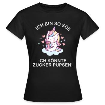 Ich bin so süß ich könnte zucker pupsen - Frauen T-Shirt - Schwarz - Vorne - AI Model Female 172 dark (172cm)