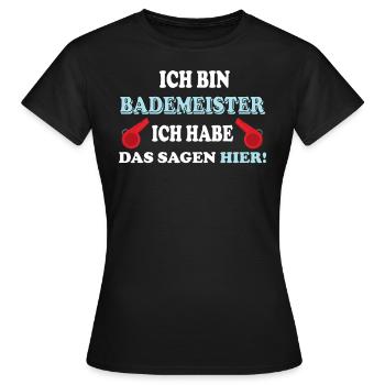 Bademeister - Frauen T-Shirt - Schwarz - Vorne - AI Model Female 172 dark (172cm)