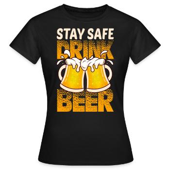 Trink Bier - Frauen T-Shirt - Schwarz - Vorne - AI Model Female 172 dark (172cm)