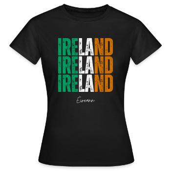 Drapeau de l’Irlande, fierté irlandaise - T-shirt Femme - noir - Devant - AI Model Female 172 dark (172cm)