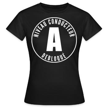 Jeune permis - T-shirt Femme - noir - Devant - AI Model Female 172 dark (172cm)