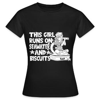 Seglen Segelboot Segler - Frauen T-Shirt - Schwarz - Vorne - AI Model Female 172 dark (172cm)